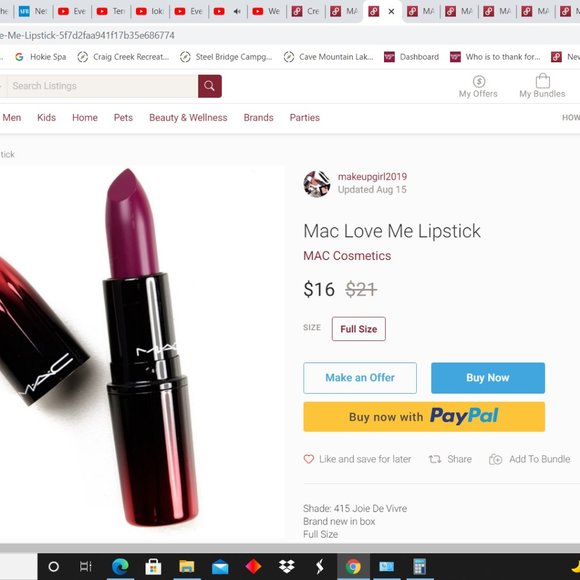 MAC Joie De Vivre Love Me Lipstick NIB 415 - Picture 7 of 7